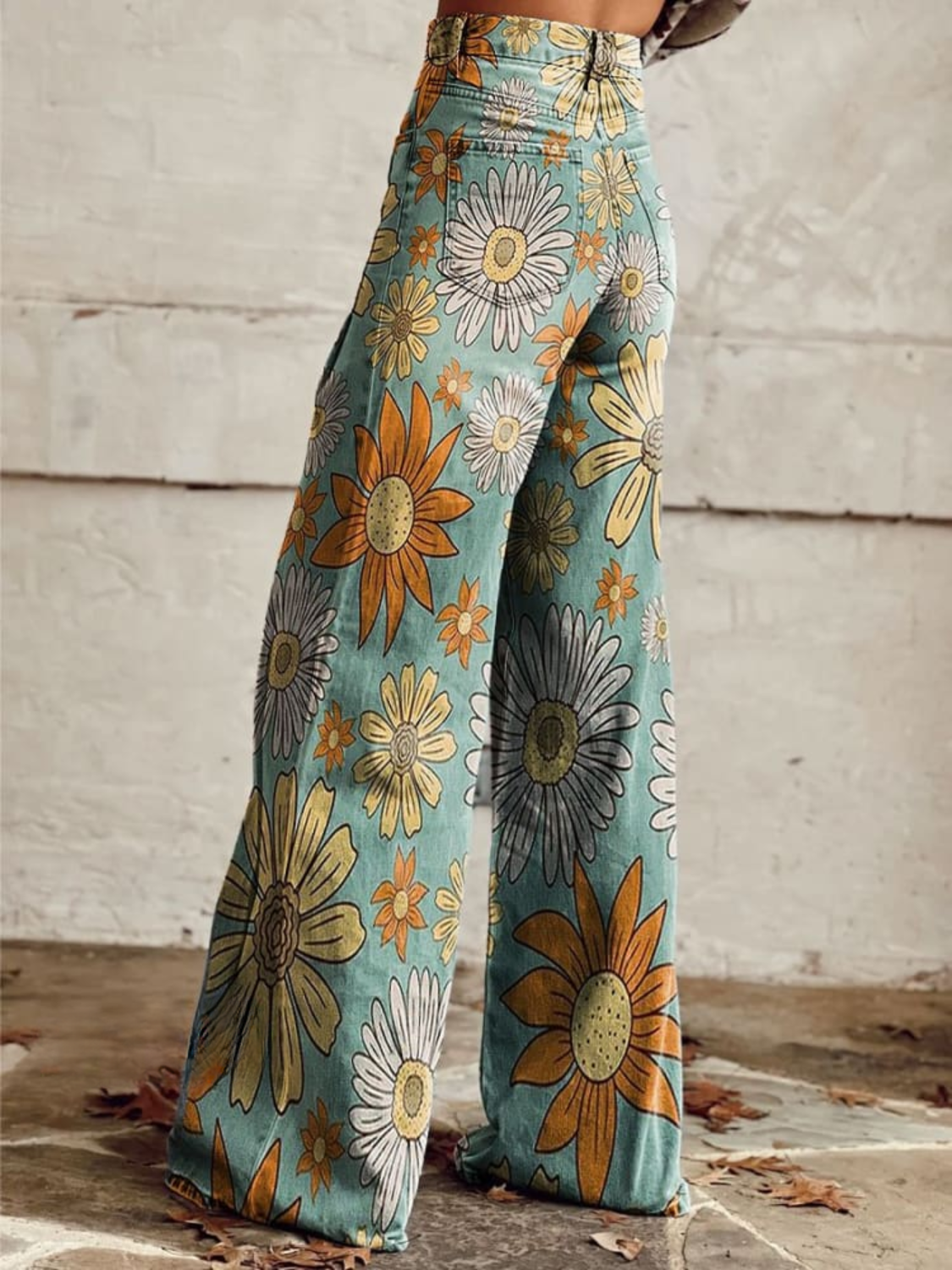 CIRILLA | Pantaloni Palazzo a Motivo Floreale Vintage