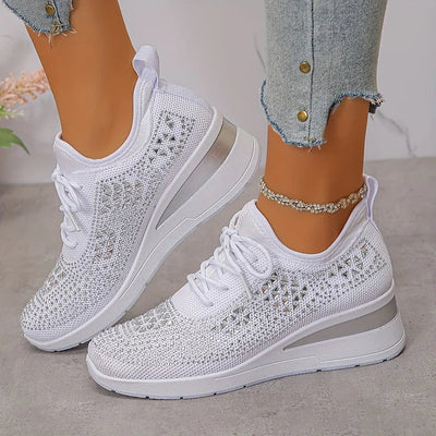 GISEL |  Orthopædiske sneakers med glitrende rhinsten