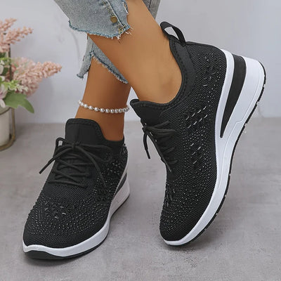 GISEL |  Orthopædiske sneakers med glitrende rhinsten