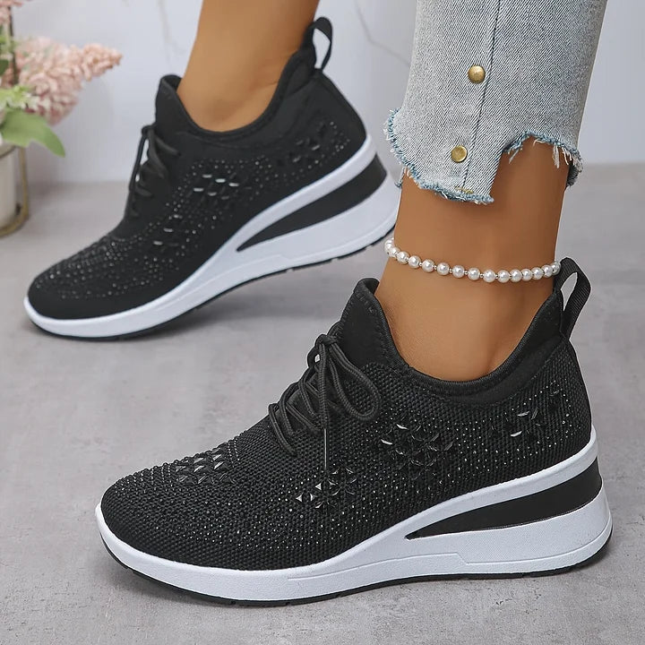 GISEL |  Orthopædiske sneakers med glitrende rhinsten