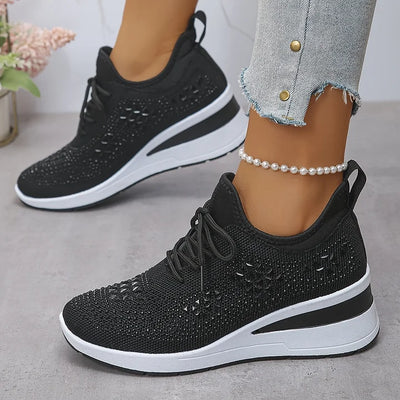 GISEL |  Orthopædiske sneakers med glitrende rhinsten
