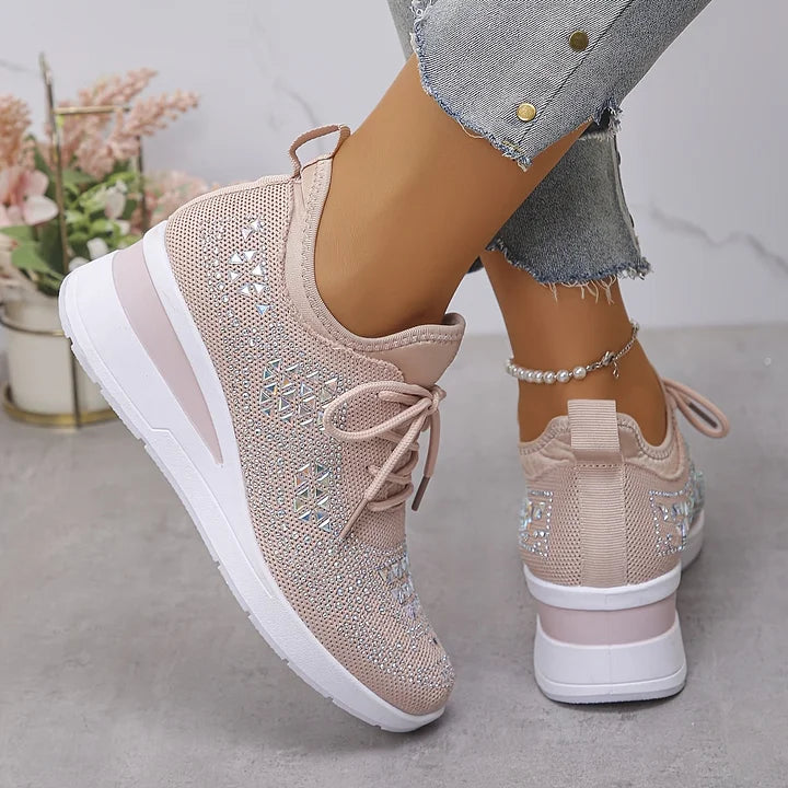GISEL |  Orthopædiske sneakers med glitrende rhinsten