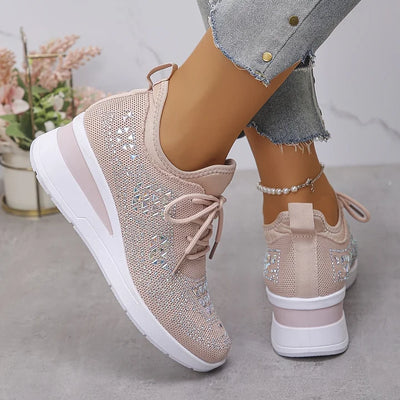 GISEL |  Orthopædiske sneakers med glitrende rhinsten