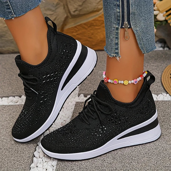 GISEL |  Orthopædiske sneakers med glitrende rhinsten