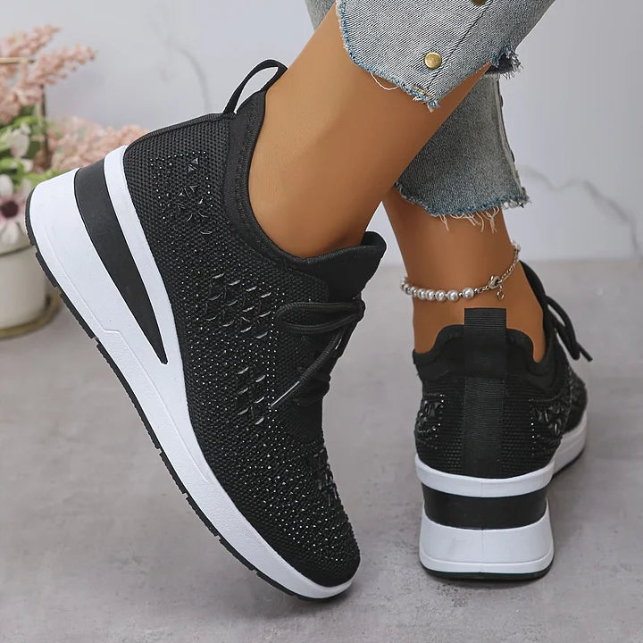 GISEL |  Orthopædiske sneakers med glitrende rhinsten