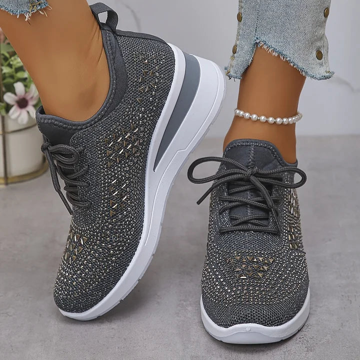 GISEL |  Orthopædiske sneakers med glitrende rhinsten