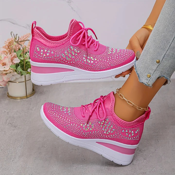 GISEL |  Orthopædiske sneakers med glitrende rhinsten