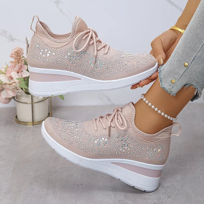 GISEL |  Orthopædiske sneakers med glitrende rhinsten