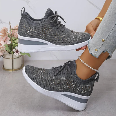GISEL |  Orthopædiske sneakers med glitrende rhinsten